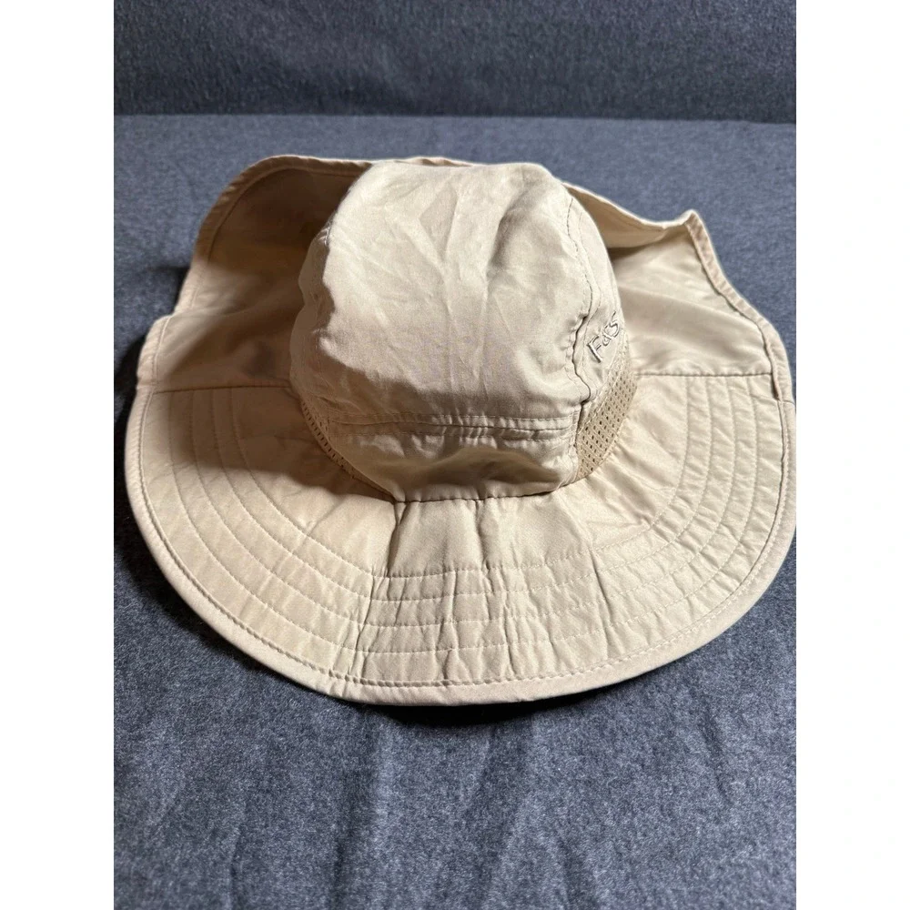 Field & Stream Tan Sun Hat Wide Brim Neck Flap Fishing Hiking Boonie Hat